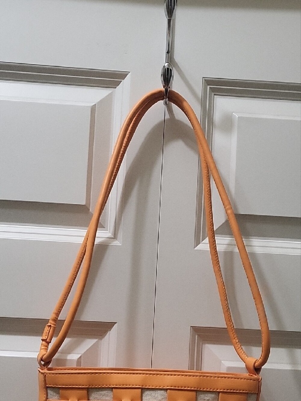 A New Day Orange Woven Faux Leather Crossbody Shoulder Bag - Picture 3 of 15